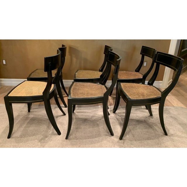 Vintage Cane Seat Side Chairs- Set of 6 For Sale - Image 9 of 13