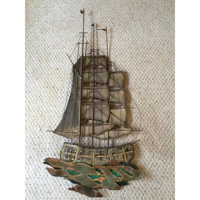 Large Brutalist Mid-Century Ship Wall Sculpture For Sale - Image 9 of 11