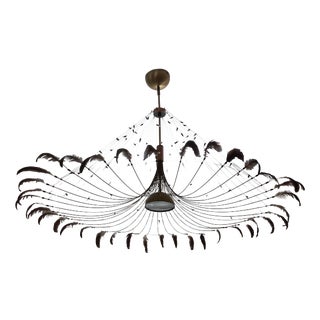 Ceiling Lamp Bird by Quasar Holland , Brass, Copper 1980 For Sale