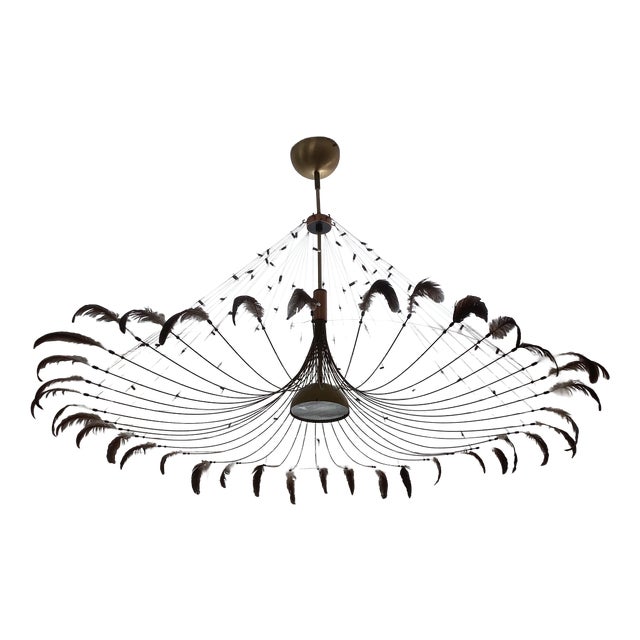 Ceiling Lamp Bird by Quasar Holland , Brass, Copper 1980 For Sale
