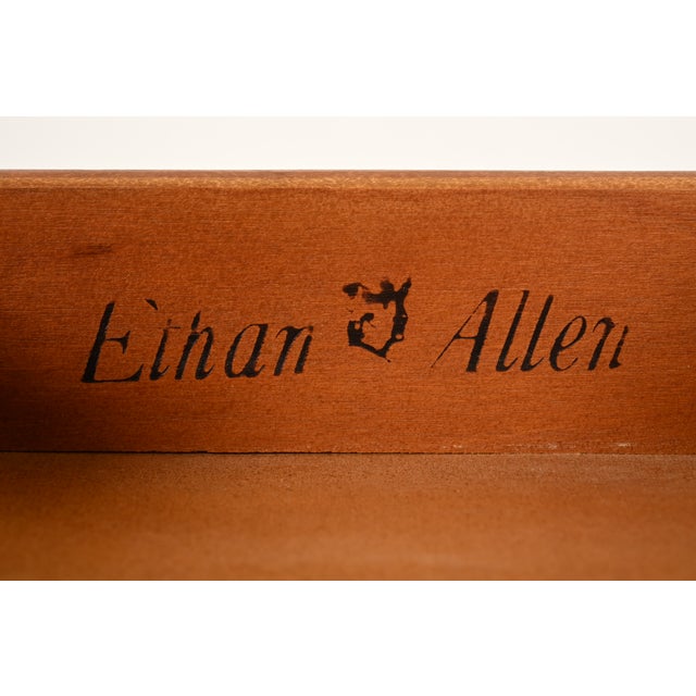 Ethan Allen Georgian Cherry Wood Drop Leaf Pembroke Side Table, Circa 1970s For Sale - Image 9 of 16