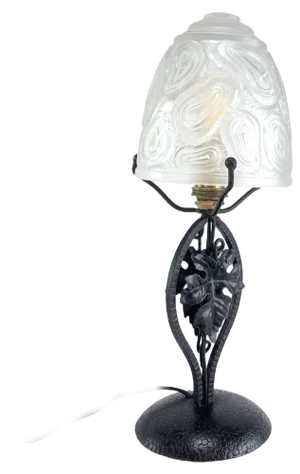 Art Deco Wrought Iron Table Lamp, 1940s