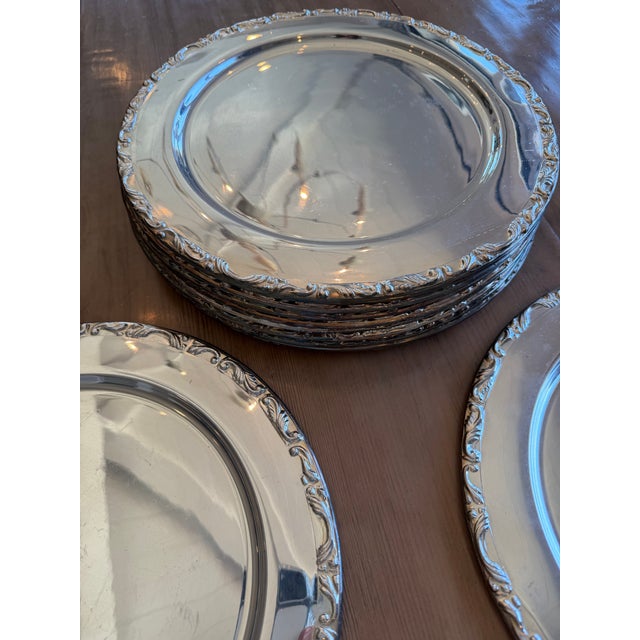 Late 20th Century Silver Plate Scroll-Edge Charger, 15 Available For Sale In Los Angeles - Image 6 of 9