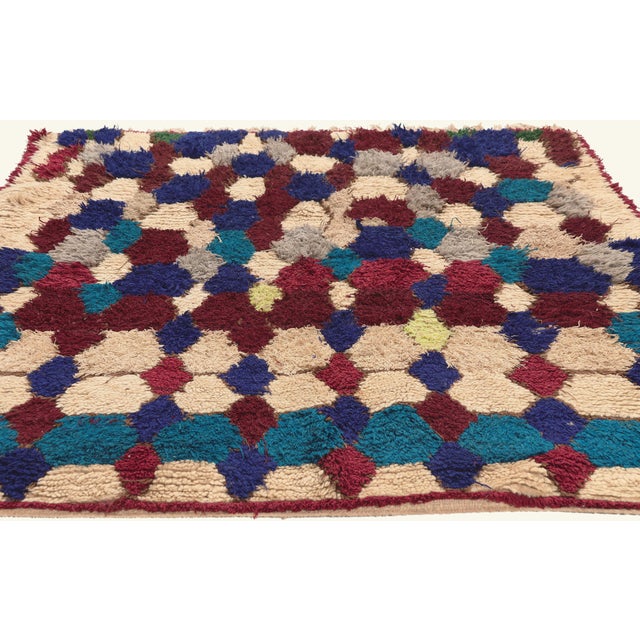 Tribal Vintage Azilal Moroccan Rug, 04'05 X 05'02 For Sale - Image 3 of 10