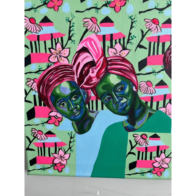 Contemporary A Future of Judgement. 21st Century, Contemporary, Figurative Portrait, Women, 2025 by Victory Anthony Nted (2025), Acrylic and Gouache on Canvas For Sale - Image 3 of 5