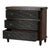 Re-edition Gustavian Style Chest of Drawers Antiqued Brown and Charcoal Finished Wood Three Drawers and Brass Pulls Keys...