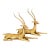 Vintage Ethan Allen Brass Reclining Gazelle Sculptures, Matching Pair For Sale
