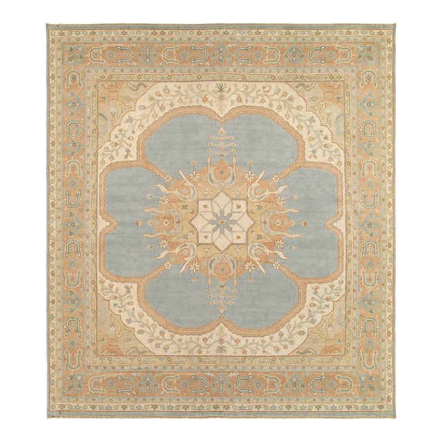 Pasargad DC Fine Hand Knotted Oushak Square Rug For Sale