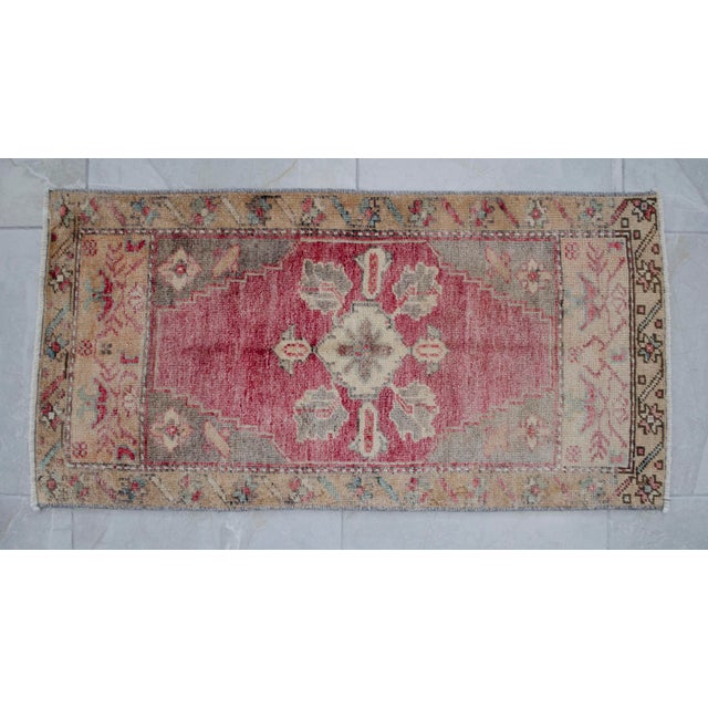 1970s Vintage Hand Knotted Small Rug, Kitchen, Bath Entry Decor 2x3 Ft Approx For Sale - Image 14 of 14
