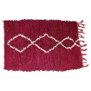 Moroccan Azilal Rug - 3′5″ × 5′5″ For Sale