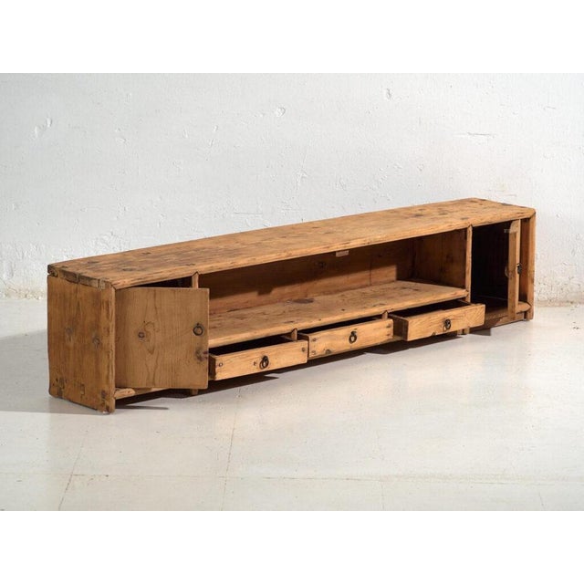 Antique Pine Low Sideboard For Sale - Image 4 of 13