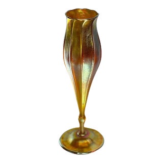 Tiffany Favrile Glass Tulip Form Vase For Sale