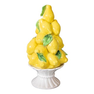 Vintage Italian Majolica Lemon Topiary For Sale