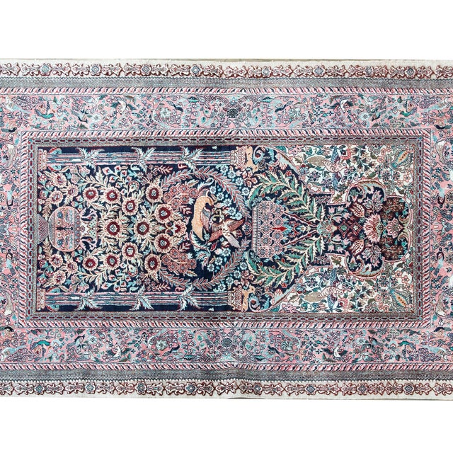 Vintage Silk Prayer Rug For Sale - Image 9 of 15
