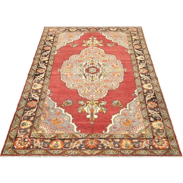 1920s Turkish Oushak Rug For Sale In Los Angeles - Image 6 of 7