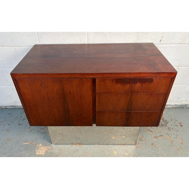 Mid-Century Modern Mid 20th Century Danish Rosewood and Chrome Credenza For Sale - Image 3 of 14