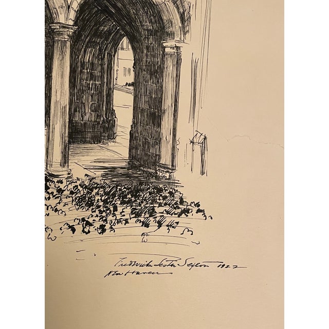 Traditional 1922 Frederick Sexton Yale University Drawing For Sale - Image 3 of 3