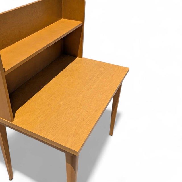 Wood Mid-Century Laminate Desk With Hutch and Bookshelf, Mid-Century Modern For Sale - Image 7 of 17
