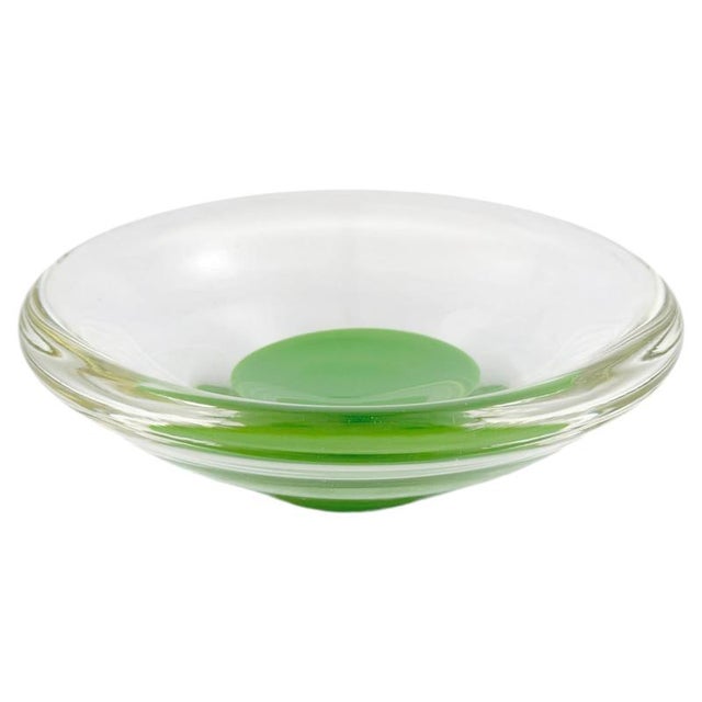Modernist Green Sommerso Murano Glass Bowl, Italy, 1970s For Sale - Image 10 of 10