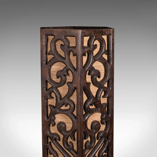 Wood 1960s Vintage Oriental Rattan Hexagonal Stand For Sale - Image 7 of 10