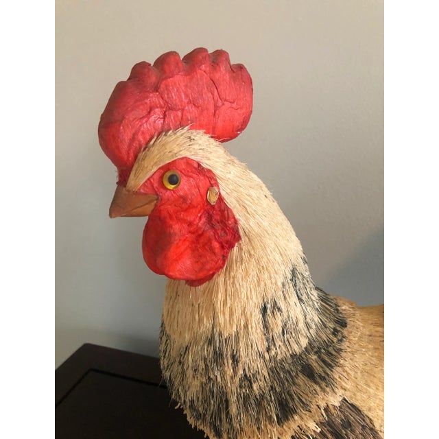 French Country Vintage Straw Chicken Figurine For Sale - Image 3 of 8