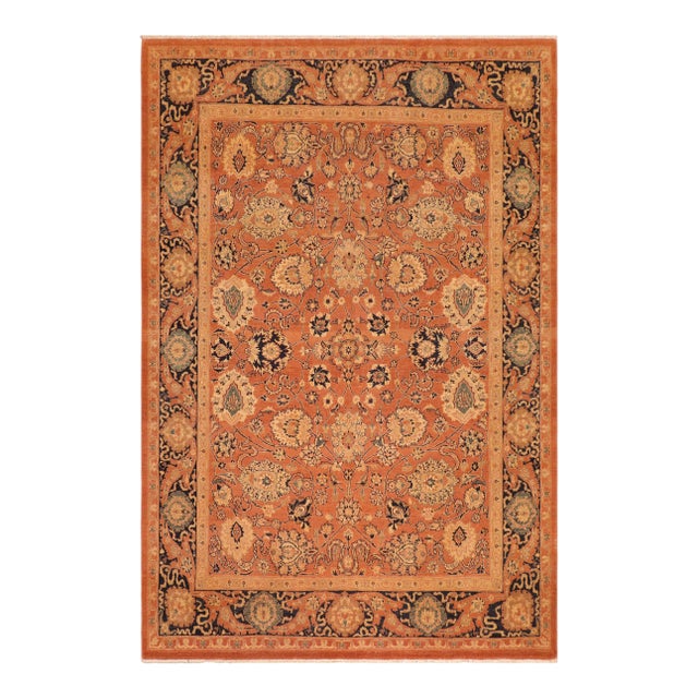 1980s 1980s Vintage Bohemian Gary Rust/Blue Wool Rug For Sale