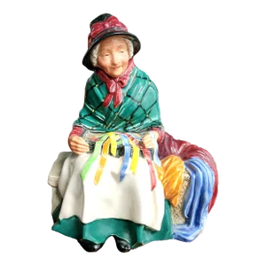 Royal Doulton English "Silks & Ribbons" Painted Polychrome Fine Porcelain Figurine