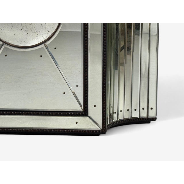 Art Deco Style, Antique Glass and Painted Wood Concave Mirrored Cabinets, A Pair For Sale - Image 11 of 13