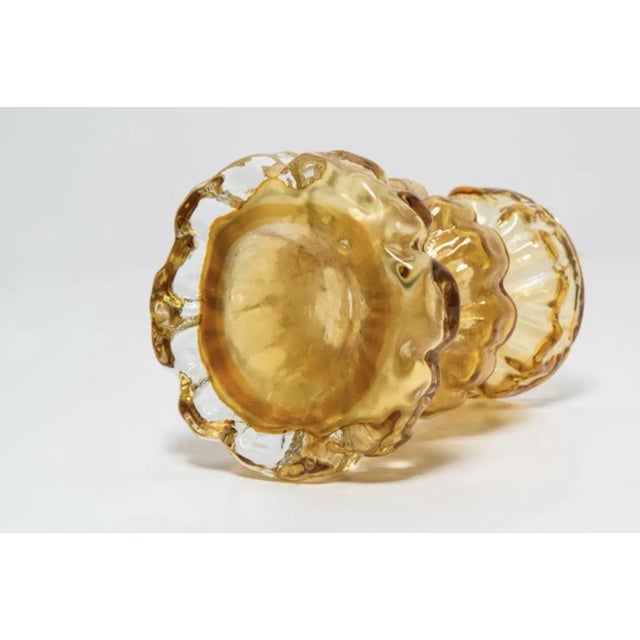 Mid-Century Modern Vintage Ingrid Glass Rock Crystal Vase For Sale - Image 3 of 9