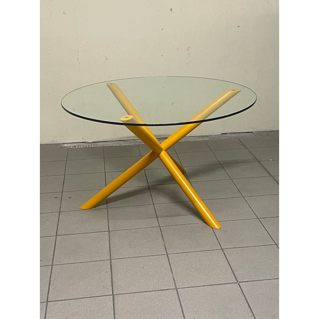 Round Table with Iron Legs and Glass Top, 1970s For Sale - Image 12 of 18