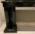 Original Retail $20,395, beautiful Ralph Lauren Modern Black Lacquer Basalt Console Table, three drawers adorning silver...