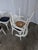 Blue Vintage White Bentwood Dining Chairs with Blue Fabric Seats, 1970s, Set of 6 For Sale - Image 8 of 18
