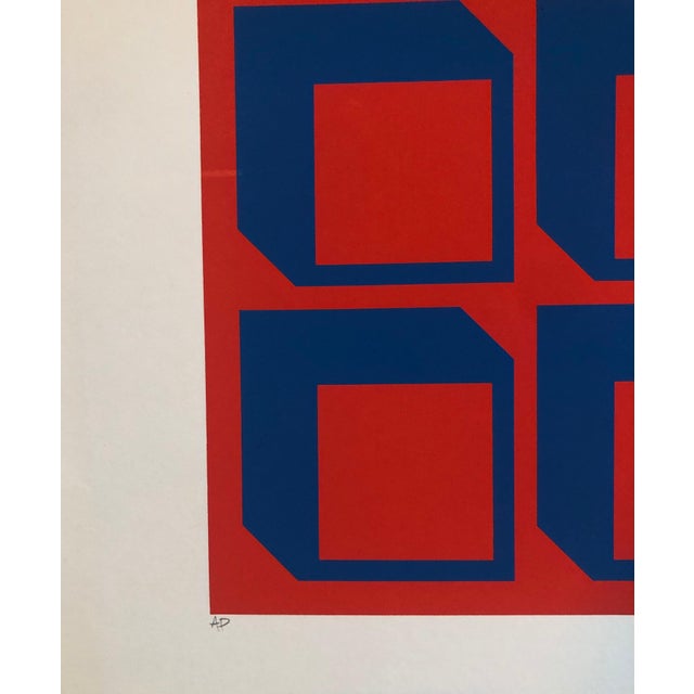 Paul M. Levy, Abstract Geometric 1970s Kinetic Silkscreen Screen Print Manner Vasarely Op Art, c.1970 For Sale - Image 4 of 6