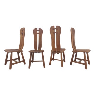 Belgian Brutalist Chairs by De Puydt, 1960s, Set of 4 For Sale