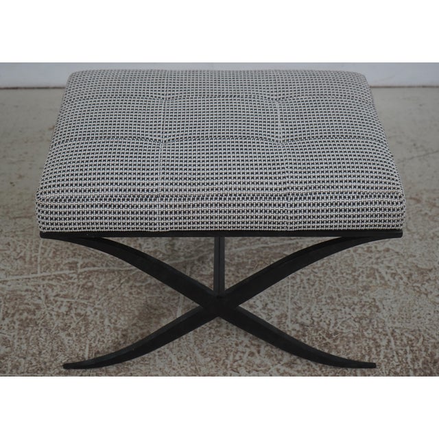 Theodore Alexander Theodore Alexander Pair of Iron Base Ottomans For Sale - Image 4 of 13