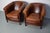 Wood Vintage Dutch Cognac Colored Leather Club Chair, Set of 2 For Sale - Image 7 of 18