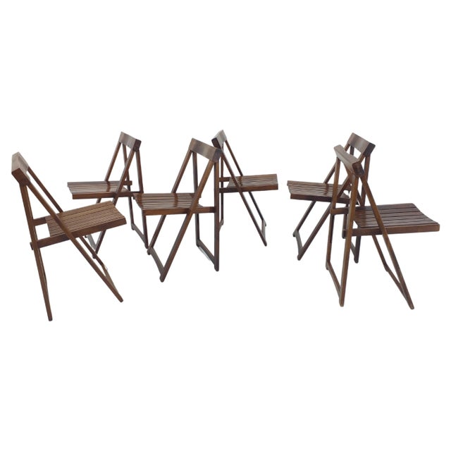 Mid-Century Folding Chairs by Aldo Jacober for Alberto Bazzani, 1960s, Set of 6 For Sale - Image 15 of 15
