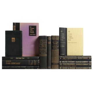 Black & Gilt Poetry - Set of 16 For Sale