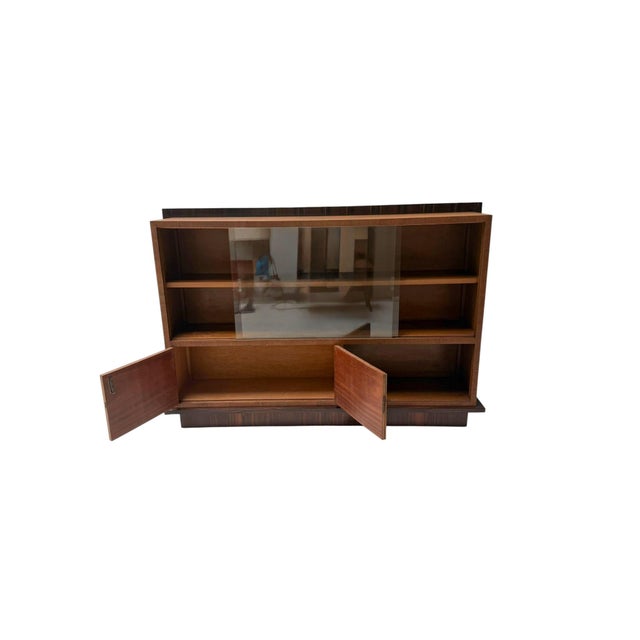 Dutch Art Deco Bookcase in Oak and Macassar Ebony, 1930s For Sale - Image 6 of 11