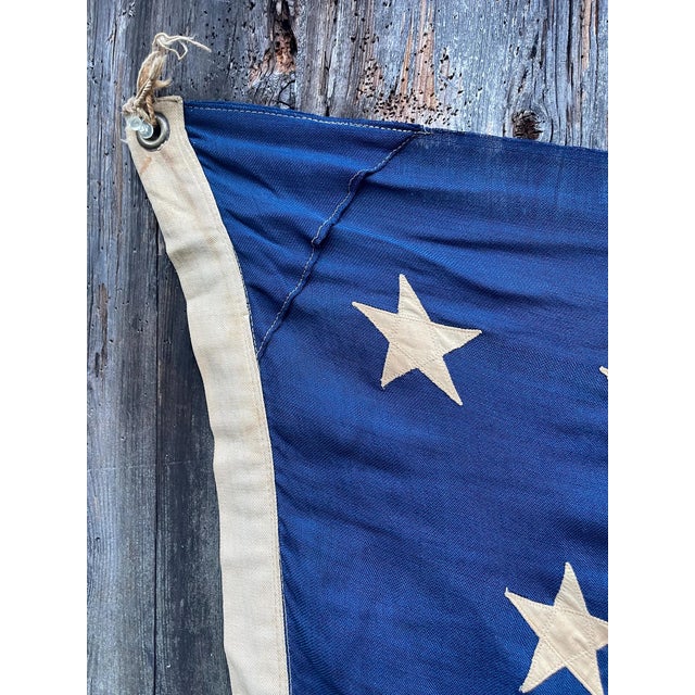 Textile Rare Antique American Flag 46 Stars Circa 1908 All Sewn Wool Great Condition and Natural Fade Size 5’x8’ For Sale - Image 7 of 12