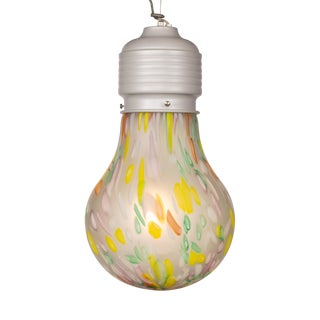 Italian Hand Blown Light Bulb Shaped Ceiling Light from Due P, 1980s For Sale