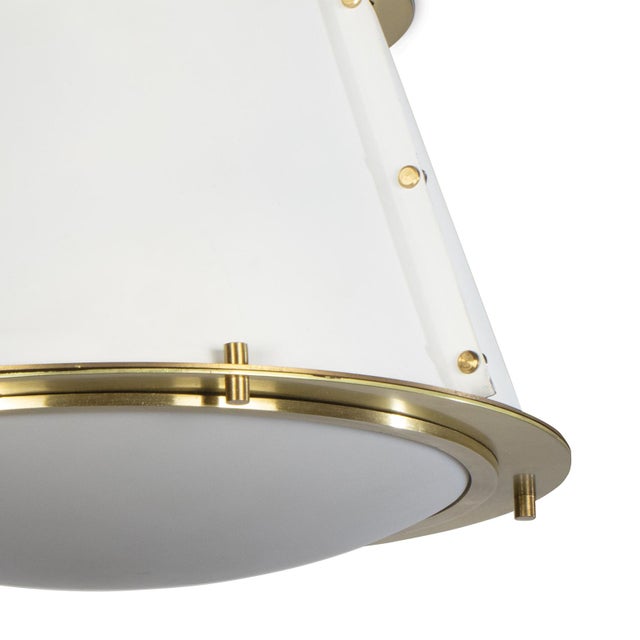 Regina Andrew French Maid Flush Mount, White and Natural Brass For Sale - Image 4 of 7