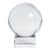 Sakinah Decorative Crystal Glass Orb on Base, Small, Clear For Sale