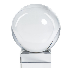 Sakinah Decorative Crystal Glass Orb on Base, Small, Clear