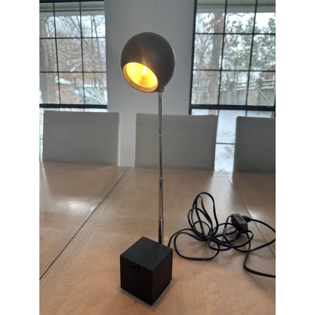 Lovely MCM Atomic Desk Lamp. It has 2 brightness settings. The shade will swivels the highest height is approximately...