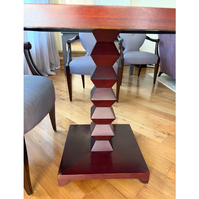 Angelo Donghia Donghia Red Mahogany Zig Zag Game Table For Sale - Image 4 of 5