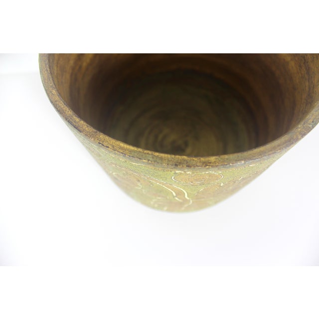 Vintage Italian Florentine Gilded Terracotta Planter Cachepot For Sale - Image 9 of 12