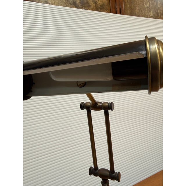 Mid 20th Century Art Deco Brass Bankers Desk Lamp For Sale - Image 5 of 12