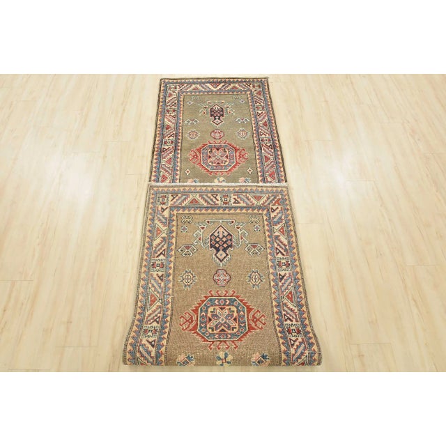 Kazak Runner 2’8” X 9’8” Brown Wool Tribal Hand-Knotted Oriental Rug For Sale - Image 11 of 12