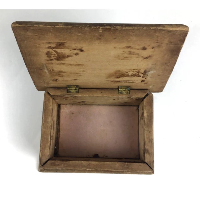 Antique American Pioneer Chip Carved Wood Box For Sale - Image 10 of 13